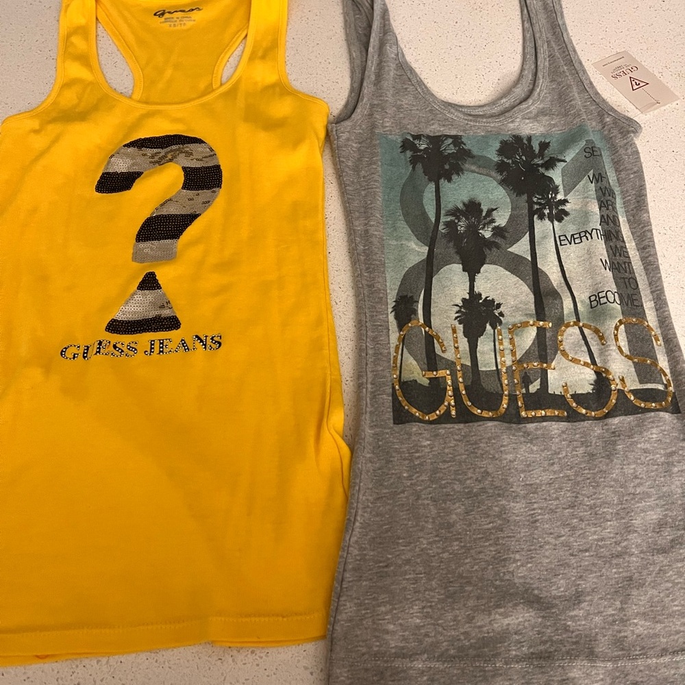 2 guess tank tops xs extra small
